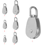 Maxbell 5pieces Stainless Single Wheel Pulley Block Swivel Rope Sheave Eye M15