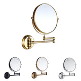 Maxbell Maxbell Easy Install Bathroom Wall Mounted Round Base Design Magnifying Dual Side Adjustable Makeup Beauty Mirror Gold