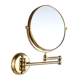 Maxbell Maxbell Easy Install Bathroom Wall Mounted Round Base Design Magnifying Dual Side Adjustable Makeup Beauty Mirror Gold