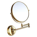 Maxbell Maxbell Easy Install Bathroom Wall Mounted Round Base Design Magnifying Dual Side Adjustable Makeup Beauty Mirror Gold