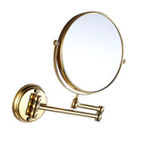 Maxbell Maxbell Easy Install Bathroom Wall Mounted Round Base Design Magnifying Dual Side Adjustable Makeup Beauty Mirror Gold