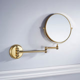 Maxbell Maxbell Easy Install Bathroom Wall Mounted Round Base Design Magnifying Dual Side Adjustable Makeup Beauty Mirror Gold