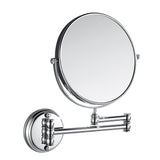 Maxbell Maxbell Easy Install Bathroom Wall Mounted Round Base Design Magnifying Dual Side Adjustable Makeup Beauty Mirror Chrome