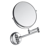 Maxbell Maxbell Easy Install Bathroom Wall Mounted Round Base Design Magnifying Dual Side Adjustable Makeup Beauty Mirror Chrome