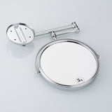 Maxbell Maxbell Easy Install Bathroom Wall Mounted Round Base Design Magnifying Dual Side Adjustable Makeup Beauty Mirror Chrome