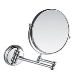 Maxbell Maxbell Easy Install Bathroom Wall Mounted Round Base Design Magnifying Dual Side Adjustable Makeup Beauty Mirror Chrome