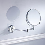 Maxbell Maxbell Easy Install Bathroom Wall Mounted Round Base Design Magnifying Dual Side Adjustable Makeup Beauty Mirror Chrome