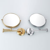 Maxbell Maxbell Easy Install Bathroom Wall Mounted Round Base Design Magnifying Dual Side Adjustable Makeup Beauty Mirror Chrome