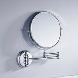 Maxbell Maxbell Easy Install Bathroom Wall Mounted Round Base Design Magnifying Dual Side Adjustable Makeup Beauty Mirror Chrome