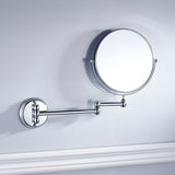 Maxbell Maxbell Easy Install Bathroom Wall Mounted Round Base Design Magnifying Dual Side Adjustable Makeup Beauty Mirror Chrome