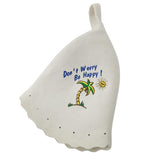 3Pcs Wool Hat for Sauna Banya Bath House Head Protection Embroidered Unisex