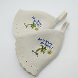 3Pcs Wool Hat for Sauna Banya Bath House Head Protection Embroidered Unisex