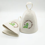 3Pcs Wool Hat for Sauna Banya Bath House Head Protection Embroidered Unisex