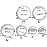 4 Pieces 16inch Aluminum Alloy Round Rotating Turntable Bearing Table Silver