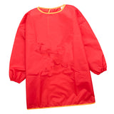 Maxbell 2x Kids Long Sleeve Apron Drawing Painting Waterproof Smock Red Purple