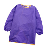 Maxbell 2x Kids Long Sleeve Apron Drawing Painting Waterproof Smock Red Purple