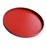 Maxbell 4pcs Natural Wood Round Serving Bread Plates Wooden Food Dish Tea Tray Red - Aladdin Shoppers