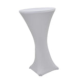 Maxbell 3pcs Stretch Cocktail Poseur Dry Bar Spandex Table Cover Cloth Decor White