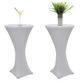 Maxbell 3pcs Stretch Cocktail Poseur Dry Bar Spandex Table Cover Cloth Decor White