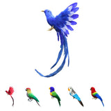 Maxbell 2pcs Artificial Bird Feathered Realistic Garden Yard Decor Ornament  Parrot