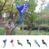 Maxbell 2pcs Artificial Bird Feathered Realistic Garden Yard Decor Ornament  Parrot