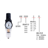 Maxbell AW2000-02 1/4'' Air Filter Regulator Moisture Trap Pressure Gauge Compressor - Aladdin Shoppers