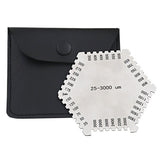 Maxbell 3 Pieces Wet Film Comb Hexagonal 25-3000um Stainless Steel Thinkness Gauge