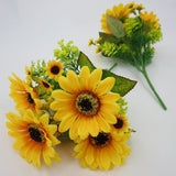 Maxbell 2Pcs Beautiful Lifelike Artificial Flower Home Office Decor Yellow Sunflower