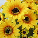 Maxbell 2Pcs Beautiful Lifelike Artificial Flower Home Office Decor Yellow Sunflower