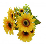 Maxbell 2Pcs Beautiful Lifelike Artificial Flower Home Office Decor Yellow Sunflower