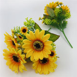 Maxbell 2Pcs Beautiful Lifelike Artificial Flower Home Office Decor Yellow Sunflower