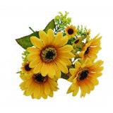 Maxbell 2Pcs Beautiful Lifelike Artificial Flower Home Office Decor Yellow Sunflower