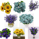 Maxbell 2Pcs Beautiful Lifelike Artificial Flower Home Office Decor Yellow Sunflower