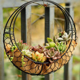 Maxbell 2pcs Retro Iron Moon Shape Succulent Pot Metal Hanging Planter Plant Holder