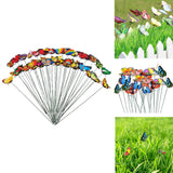 Maxbell 100Pcs Garden Yard Planter Butterfly Stakes Dragonfly Decoration Butterfly