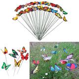 Maxbell 100Pcs Garden Yard Planter Butterfly Stakes Dragonfly Decoration Butterfly