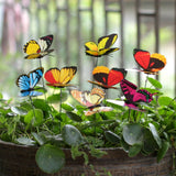 Maxbell 100Pcs Garden Yard Planter Butterfly Stakes Dragonfly Decoration Butterfly