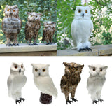 Maxbell 2pcs/set Artificial Owl Bird Feather Realistic Taxidermy Home Garden Decor