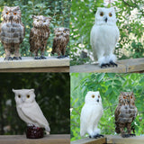 Maxbell 2pcs/set Artificial Owl Bird Feather Realistic Taxidermy Home Garden Decor
