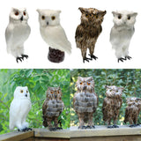 Maxbell 2pcs/set Artificial Owl Bird Feather Realistic Taxidermy Home Garden Decor