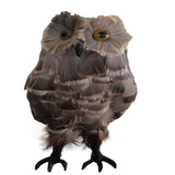 Maxbell 2pcs/set Artificial Owl Bird Feather Realistic Taxidermy Home Garden Decor
