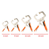 Maxbell 2pcs 6in 14in C Clamp Vise Grip Locking Regular Tip Multi Pincers Tongs