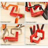 Maxbell 2x 90 Deg L Shape Square Right Angle Clamps Corner Clamping Ruler Plastic