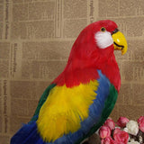 Maxbell Realistic Parrot Artificial Feather Bird Animal Ornament Garden Decor Red B - Aladdin Shoppers