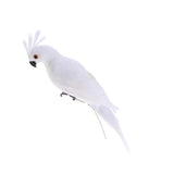 Maxbell 2x Realistic Parrot Artificial Feather Bird Animal Ornament White Yellow