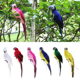 Maxbell 2x Realistic Parrot Artificial Feather Bird Animal Ornament White Yellow