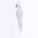 Maxbell 2x Realistic Parrot Artificial Feather Bird Animal Ornament White Yellow
