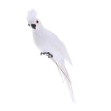 Maxbell 2x Realistic Parrot Artificial Feather Bird Animal Ornament White Yellow