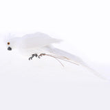 Maxbell 2x Realistic Parrot Artificial Feather Bird Animal Ornament White Yellow