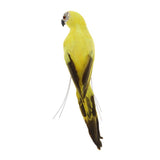 Maxbell 2x Realistic Parrot Artificial Feather Bird Animal Ornament White Yellow